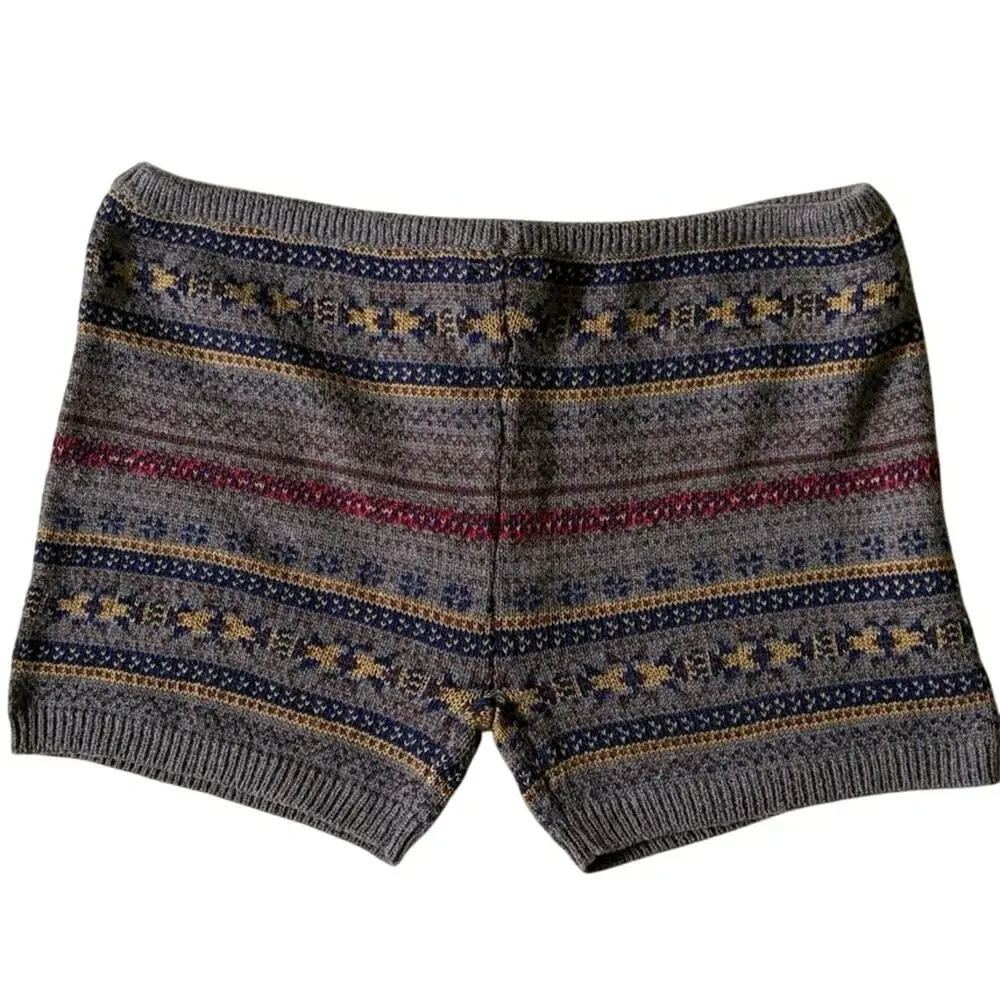 NWT Line & Dot Cotton Cashmere Wool Fair Isle Sweater Shorts Women's Size M - Picture 2 of 6